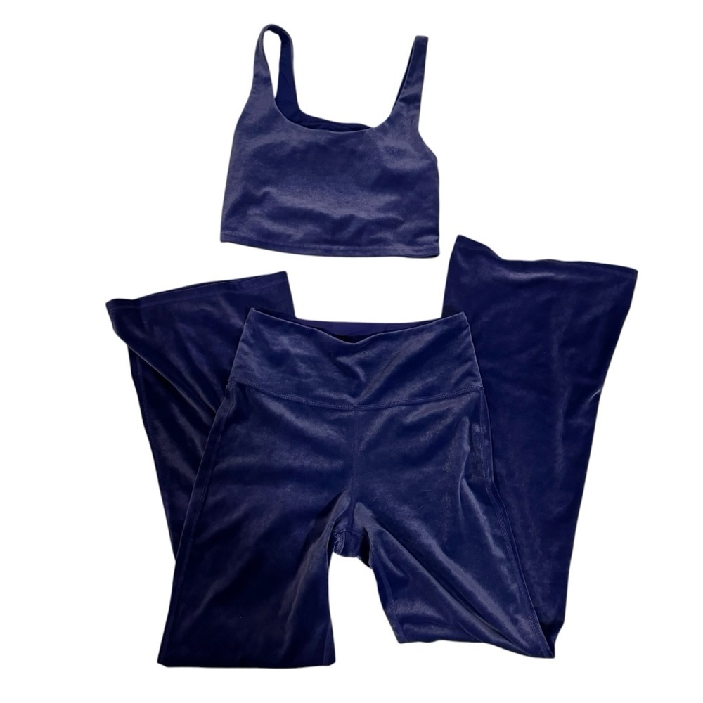 Athleta Navy Blue Boot Cut & Flare Pants and Top Set